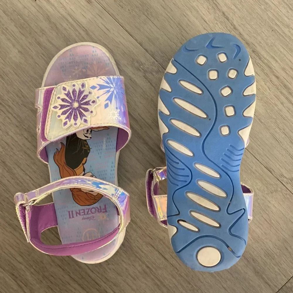 EUC Disney Frozen II Sandals Velcro Toddler Girl - Size 11